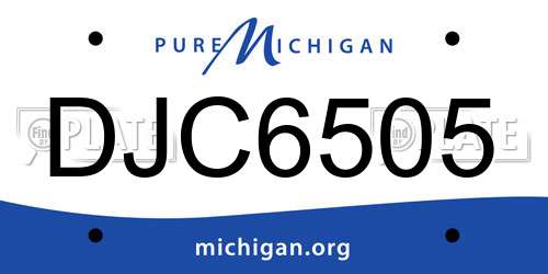 DJC6505 Michigan License Plate