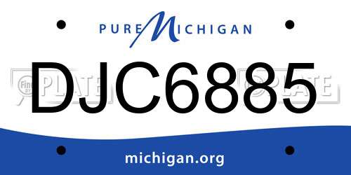 DJC6885 Michigan License Plate