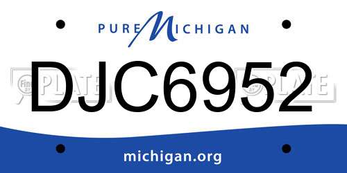 DJC6952 Michigan License Plate
