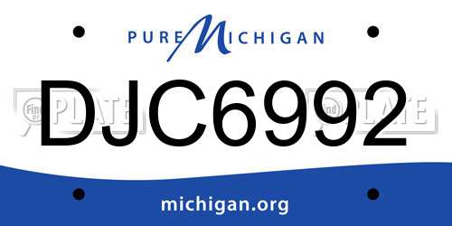 DJC6992 Michigan License Plate