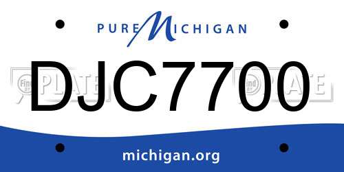 DJC7700 Michigan License Plate