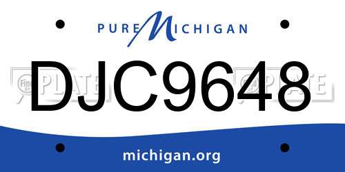 DJC9648 Michigan License Plate