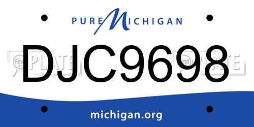DJC9698 Michigan License Plate