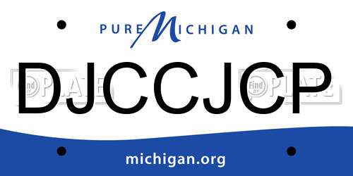 DJCCJCP Michigan License Plate
