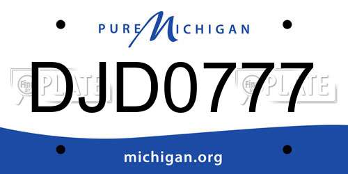 DJD0777 Michigan License Plate