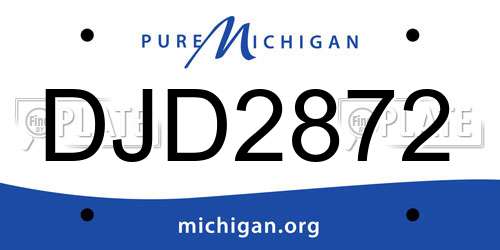 DJD2872 Michigan License Plate