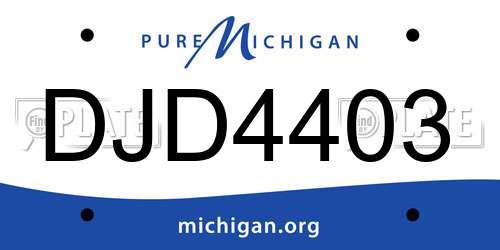 DJD4403 Michigan License Plate