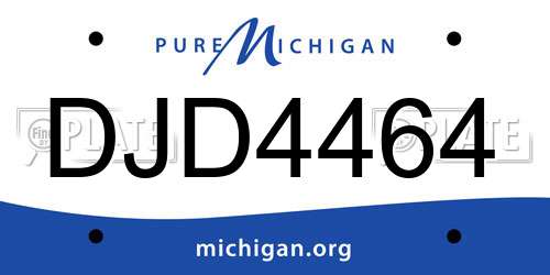 DJD4464 Michigan License Plate