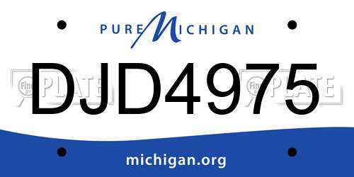 DJD4975 Michigan License Plate