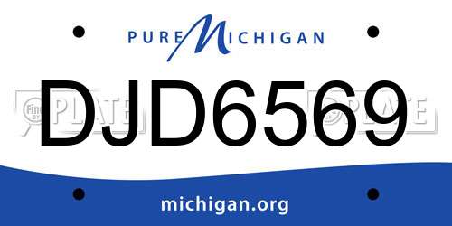DJD6569 Michigan License Plate