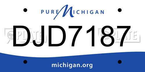 DJD7187 Michigan License Plate