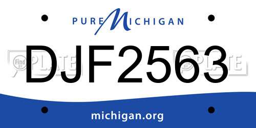 DJF2563 Michigan License Plate