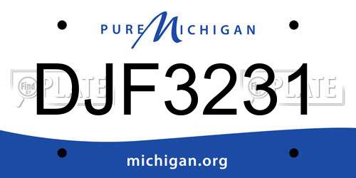 DJF3231 Michigan License Plate