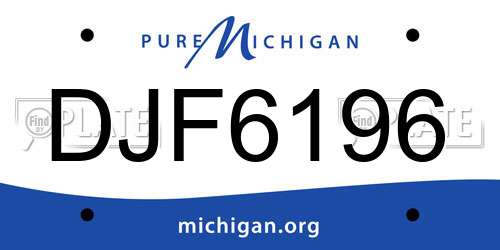 DJF6196 Michigan License Plate