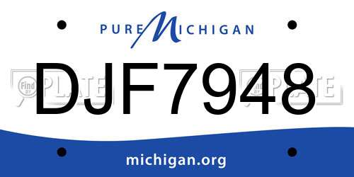 DJF7948 Michigan License Plate