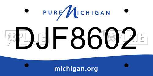 DJF8602 Michigan License Plate