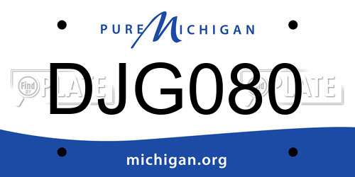 DJG080 Michigan License Plate
