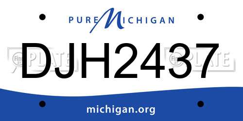 DJH2437 Michigan License Plate