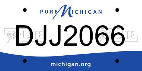 DJJ2066 Michigan License Plate