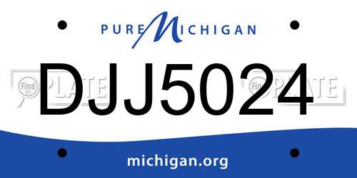 DJJ5024 Michigan License Plate