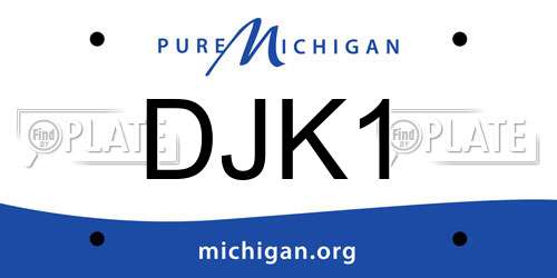 DJK1 Michigan License Plate