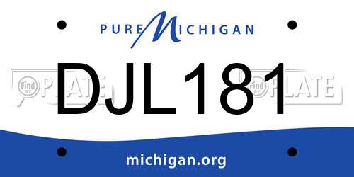 DJL181 Michigan License Plate