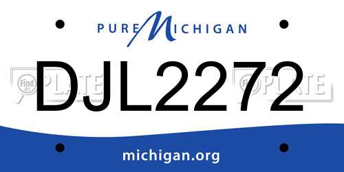 DJL2272 Michigan License Plate