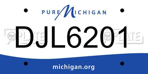 DJL6201 Michigan License Plate