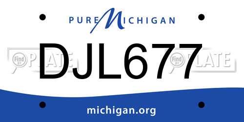 DJL677 Michigan License Plate
