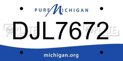 DJL7672 Michigan License Plate