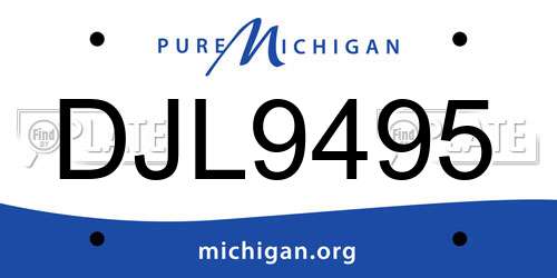 DJL9495 Michigan License Plate