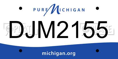DJM2155 Michigan License Plate