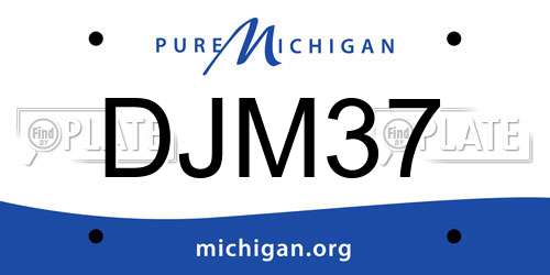 DJM37 Michigan License Plate