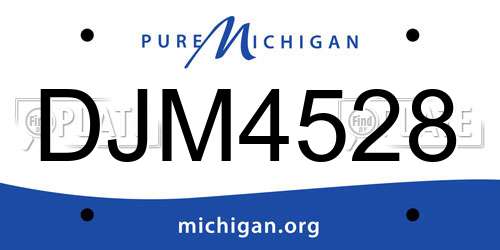 DJM4528 Michigan License Plate