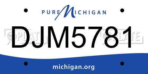DJM5781 Michigan License Plate