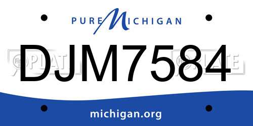 DJM7584 Michigan License Plate