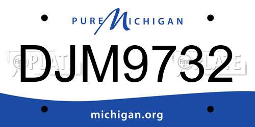 DJM9732 Michigan License Plate