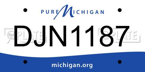 DJN1187 Michigan License Plate