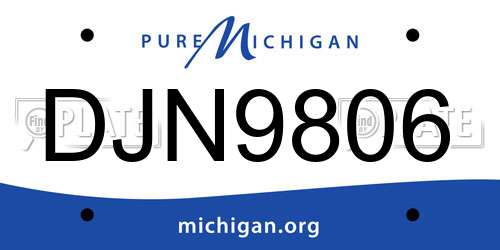 DJN9806 Michigan License Plate