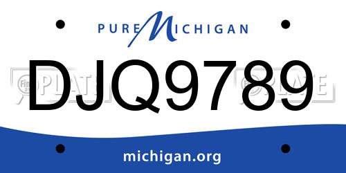 DJQ9789 Michigan License Plate