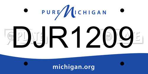 DJR1209 Michigan License Plate