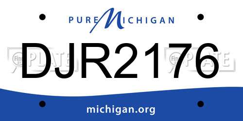 DJR2176 Michigan License Plate