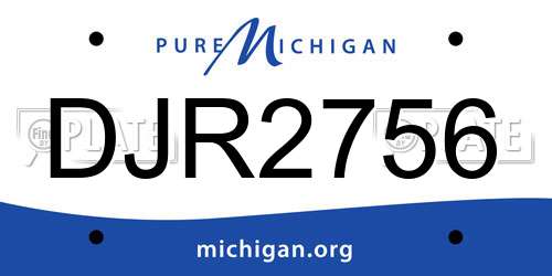 DJR2756 Michigan License Plate