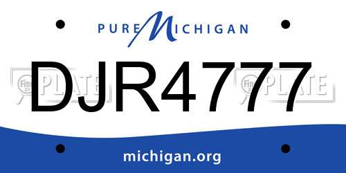 DJR4777 Michigan License Plate