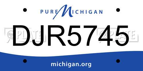 DJR5745 Michigan License Plate