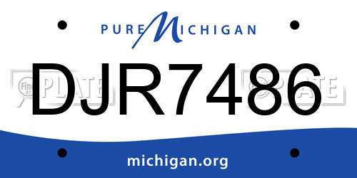 DJR7486 Michigan License Plate