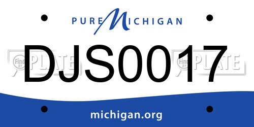 DJS0017 Michigan License Plate