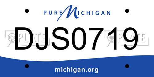 DJS0719 Michigan License Plate