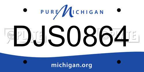 DJS0864 Michigan License Plate