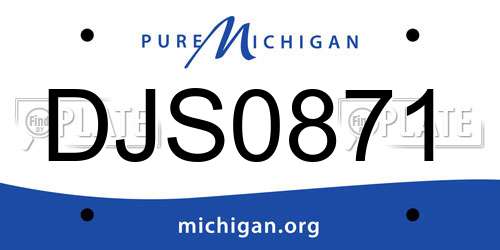 DJS0871 Michigan License Plate